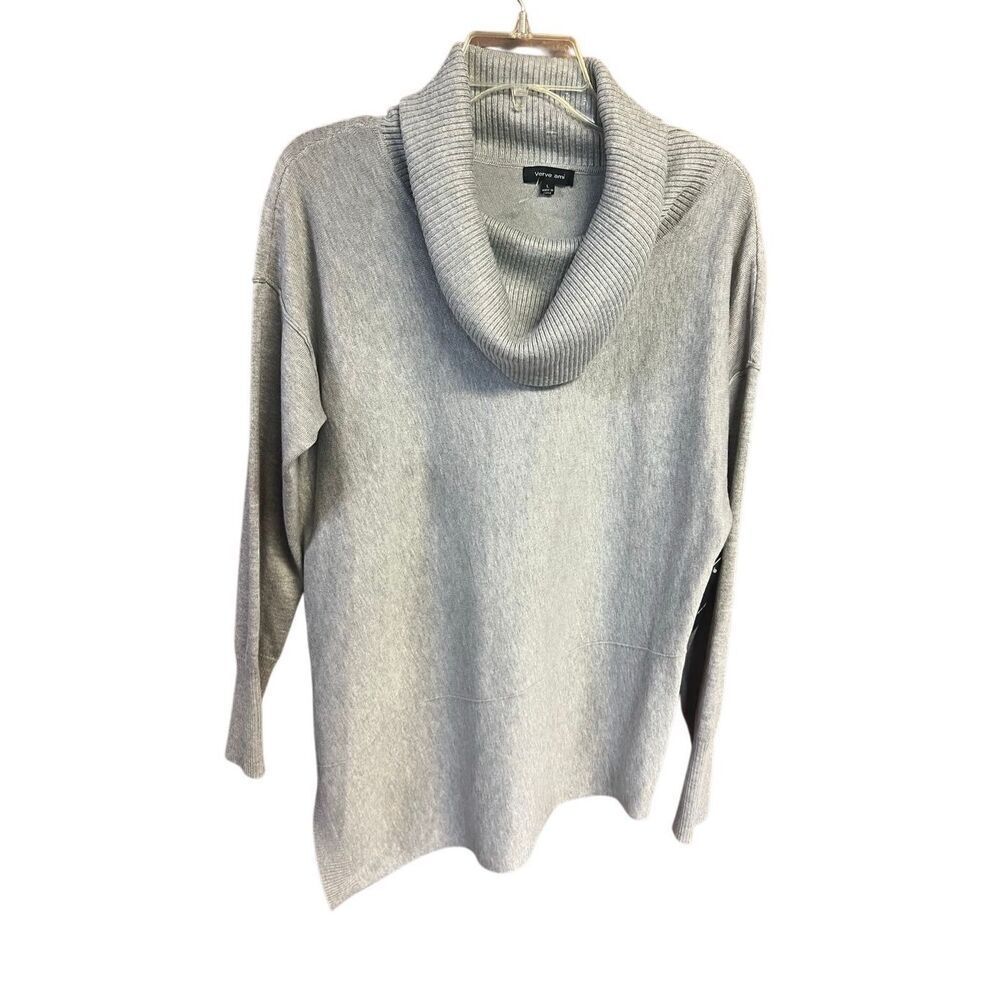 Verve Ami Cowneck Heather Gray Sweater Sz L NWT